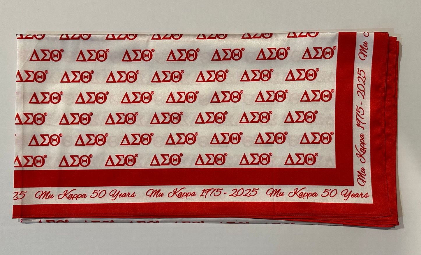 Delta Sigma Theta “Custom” Silk Fashion Scarf - 25 qty Minimum Order (Bulk Order) Please Call/Email for more than 25 qty