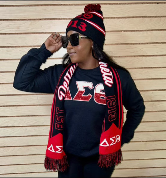 Delta Sigma Theta Beanie & Scarf Set