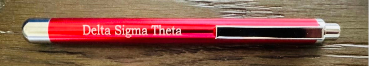 Delta Sigma Theta Custom LED Penlight - On & Off Push Button (Bulk Pricing Available)