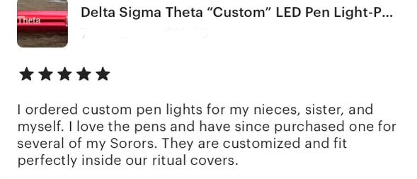 Delta Sigma Theta Custom LED Penlight - On & Off Push Button (Bulk Pricing Available)