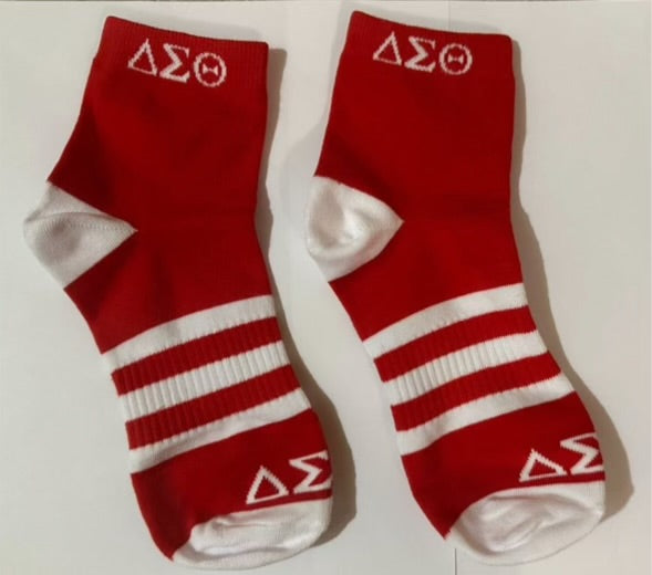 Delta Sigma Theta Red/White Socks