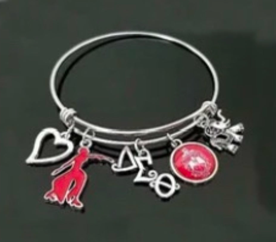 Delta Sigma Theta Silver Charm Bracelet