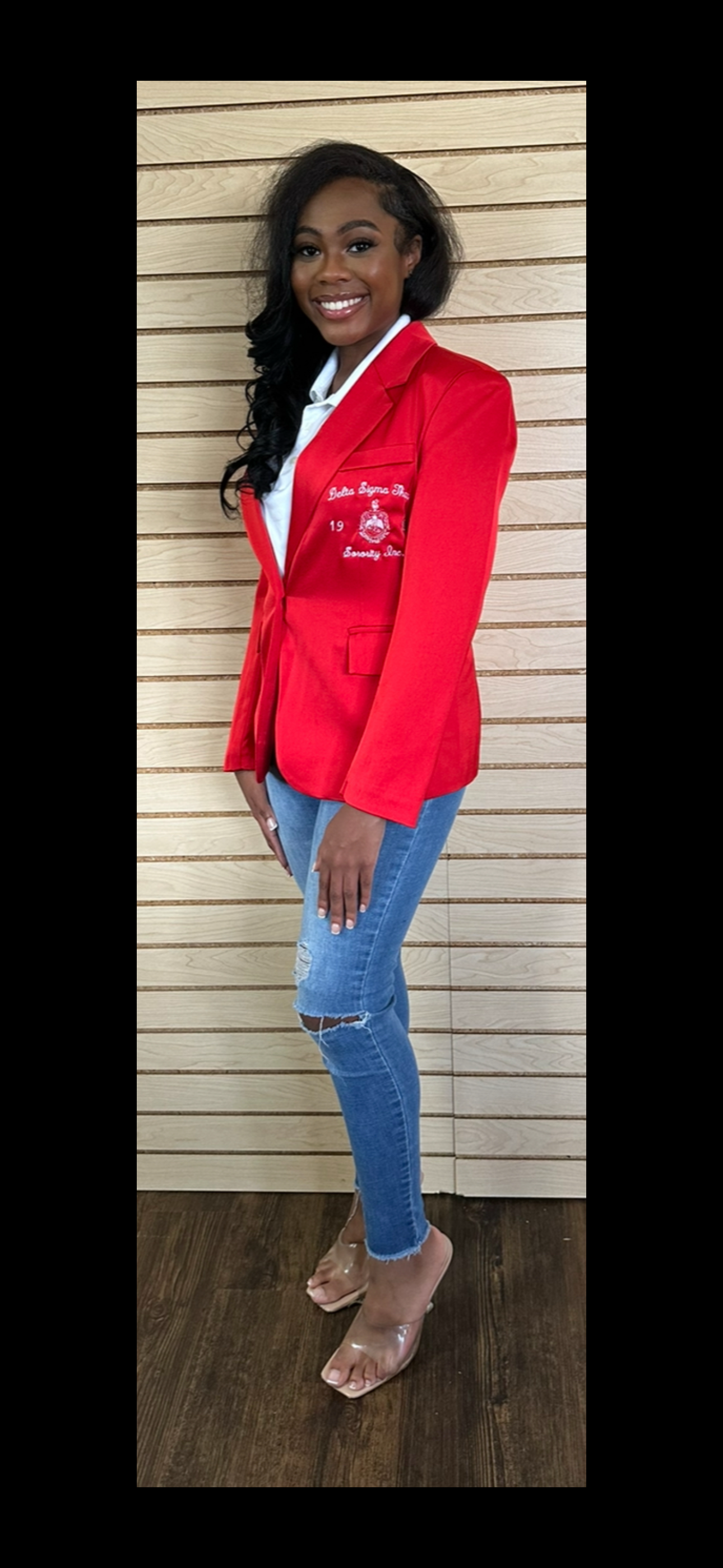 Delta Sigma Theta Ladies Cut Shiny Poly/Satin Blazer #Hotseller (This blazer Sold Out at the DST 57th National Convention in Washington, DC)