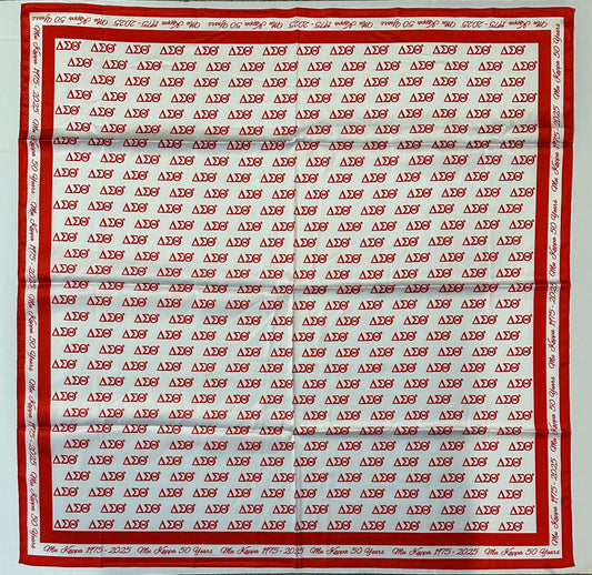 Delta Sigma Theta “Custom” Silk Fashion Scarf - 25 qty Minimum Order (Bulk Order) Please Call/Email for more than 25 qty
