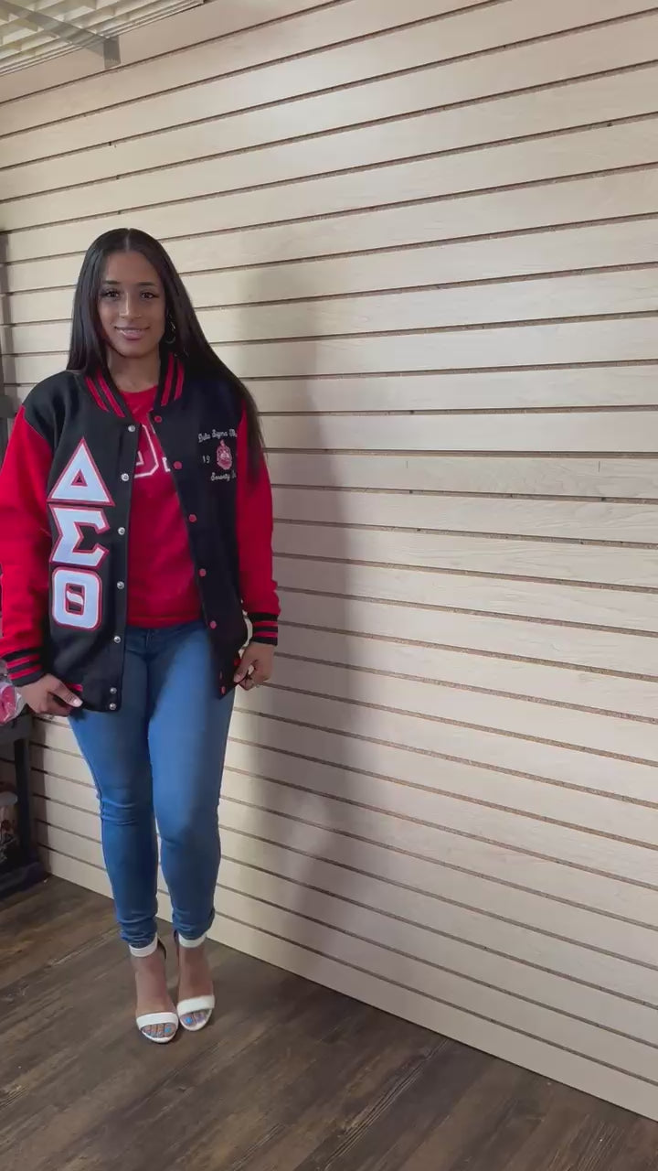 Delta Sigma Theta Varsity Jacket Blk/Red